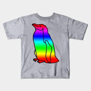 Bright Rainbow Penguin Kids T-Shirt